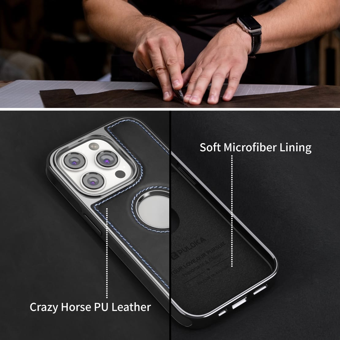PULOKA Genuine PU Leather iPhone Case Covers Nepal
