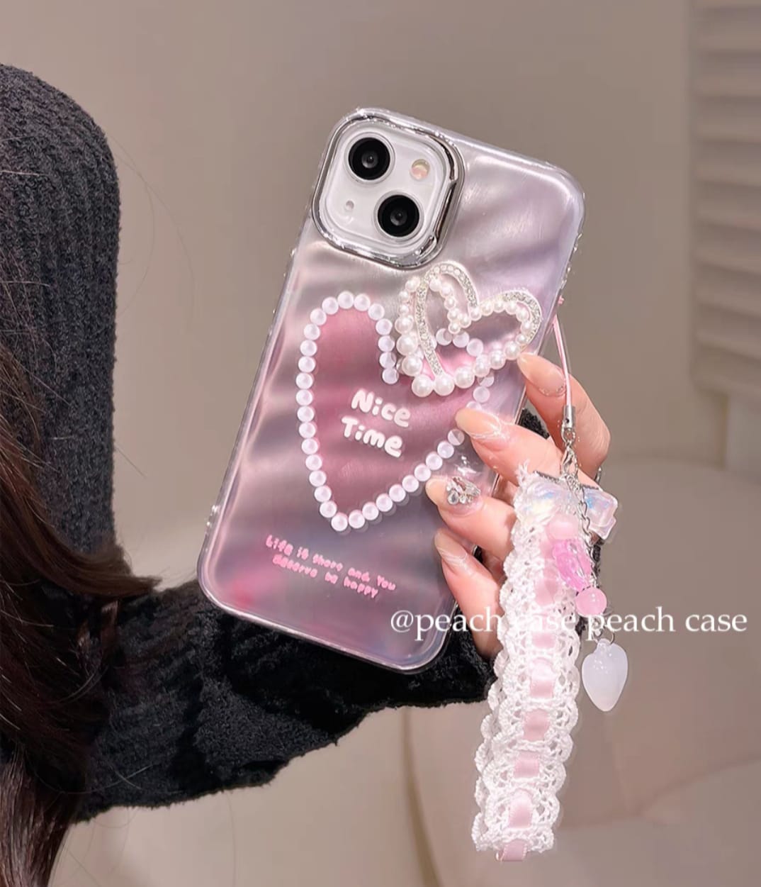 Glitter Pearl Heart iPhone Case Covers Nepal