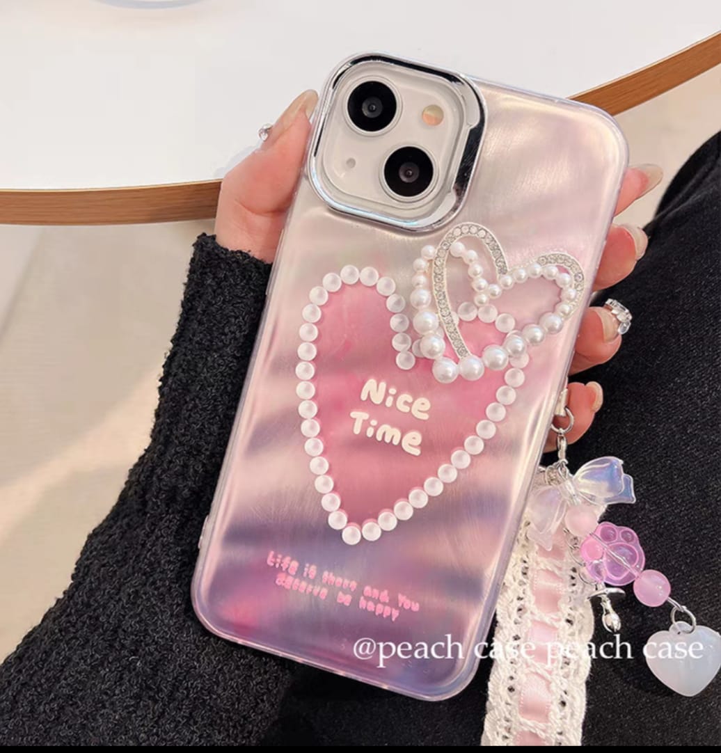 Glitter Pearl Heart iPhone Case Covers Nepal