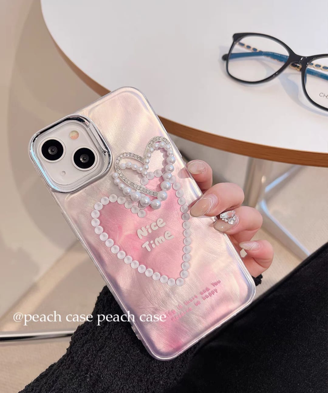Glitter Pearl Heart iPhone Case Covers Nepal
