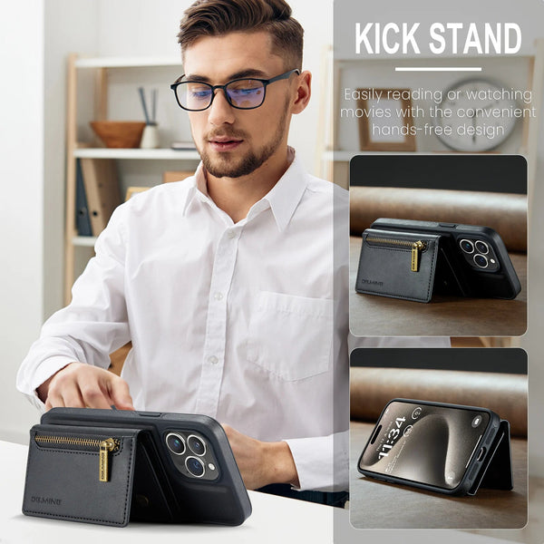 Magnetic Leather Phone Wallet
