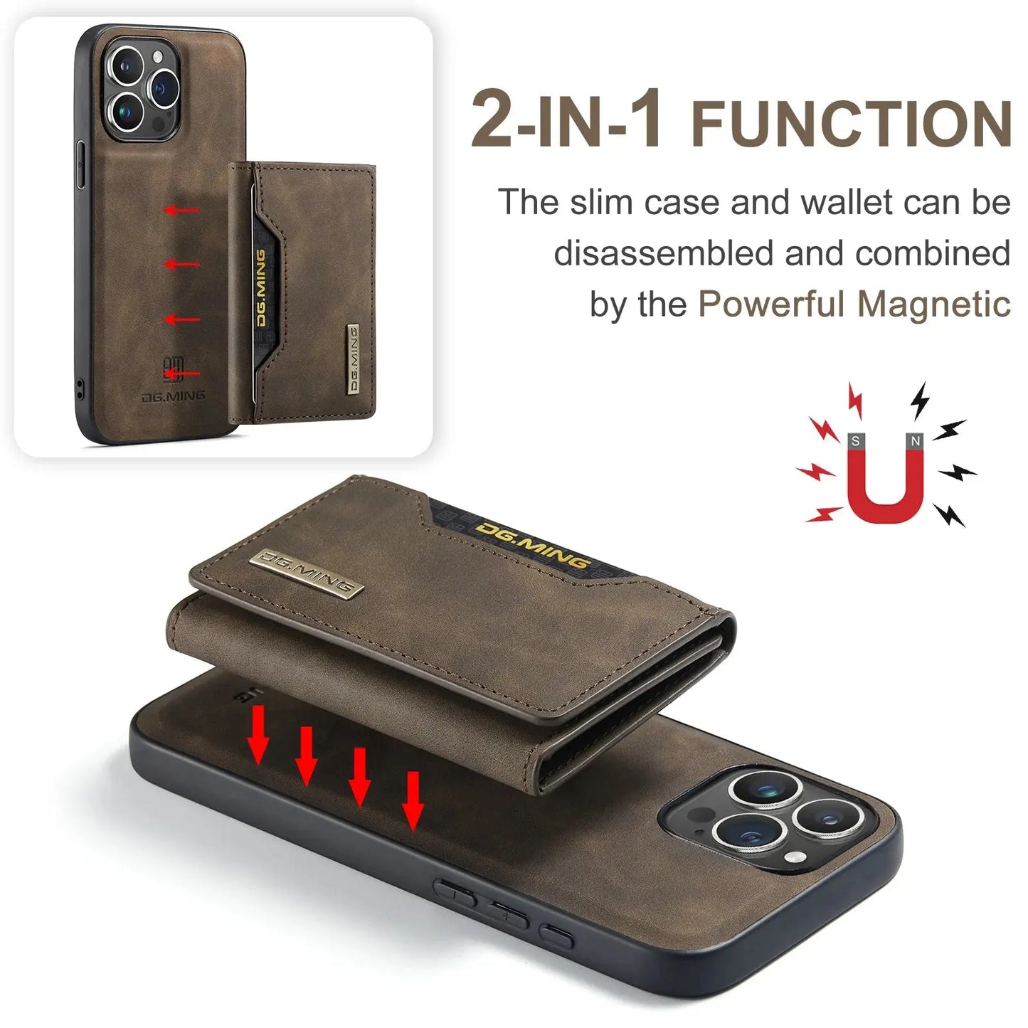 DG.MING Pro: All-in-One iPhone Wallet Case Covers Nepal
