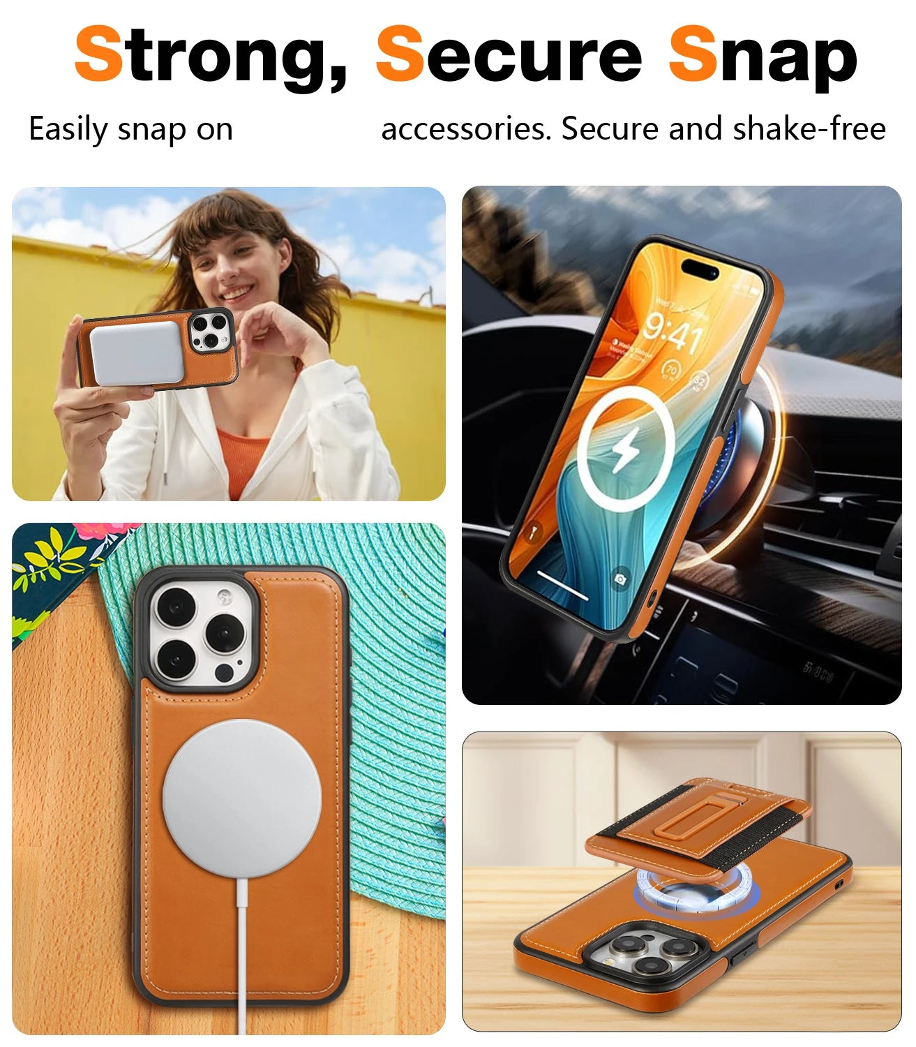 Magnetic Leather iPhone Wallet Case Covers Nepal