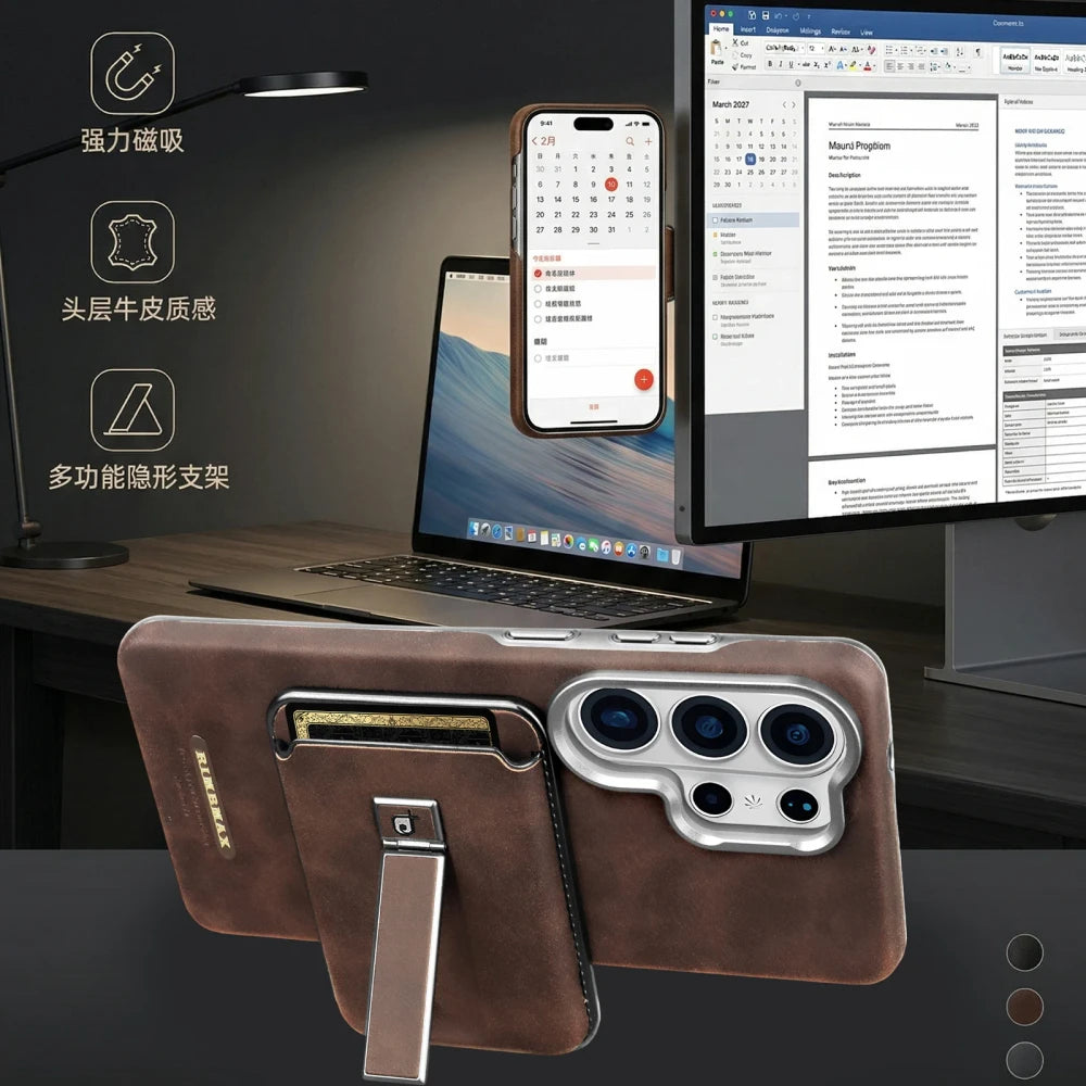 Magnetic Leather Card Holder Case Covers Nepal
