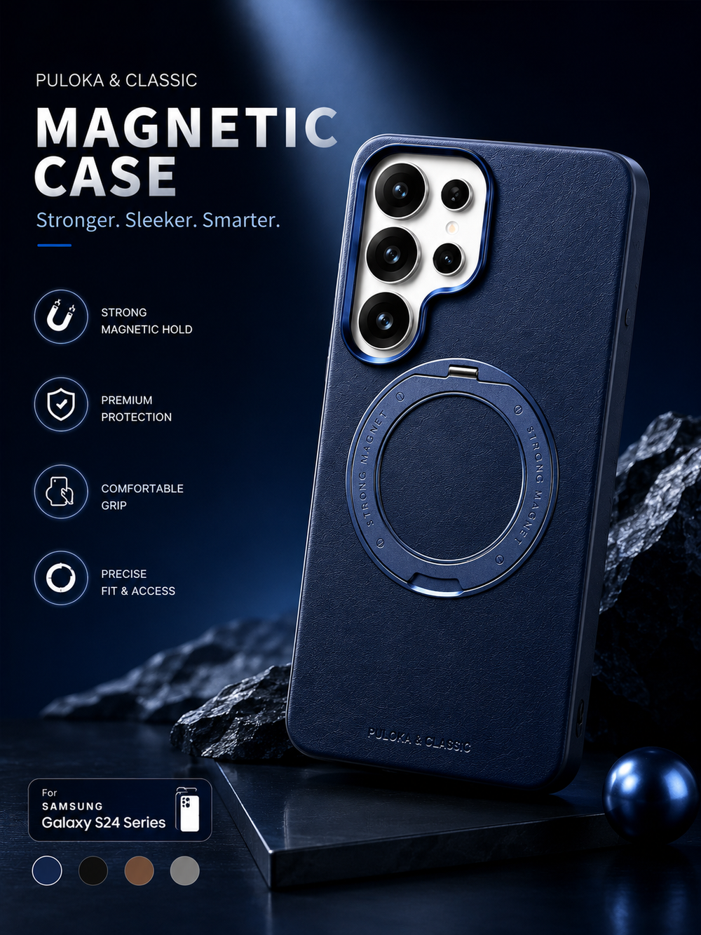 PULAKA™️: Premium Leather Magnetic Stand Phone Case Covers Nepal