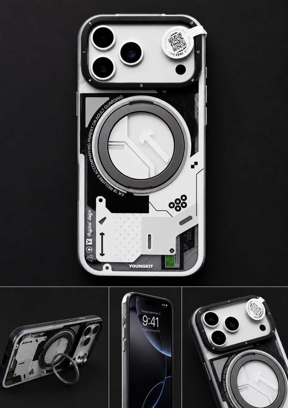 Younkit Brand: Cyberpunk 360° Spin Magnetic Stand Case Covers Nepal